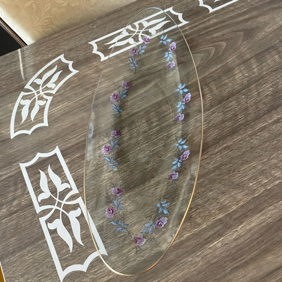 Floral Glass Decorative Dish/tray - Picture 3 of 8